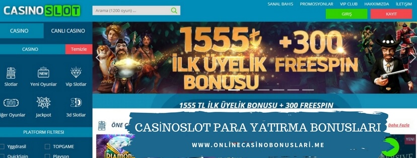 CasinoSlot Para Yatırma Bonusları