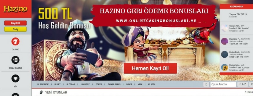 Hazino Geri Ödeme Bonusları